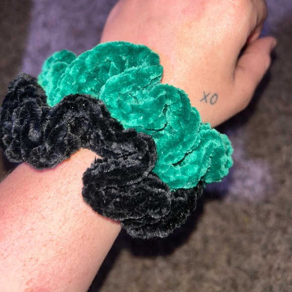 Hand Crafted Accessories - Handmade Crochet large fuzzy scrunchies
